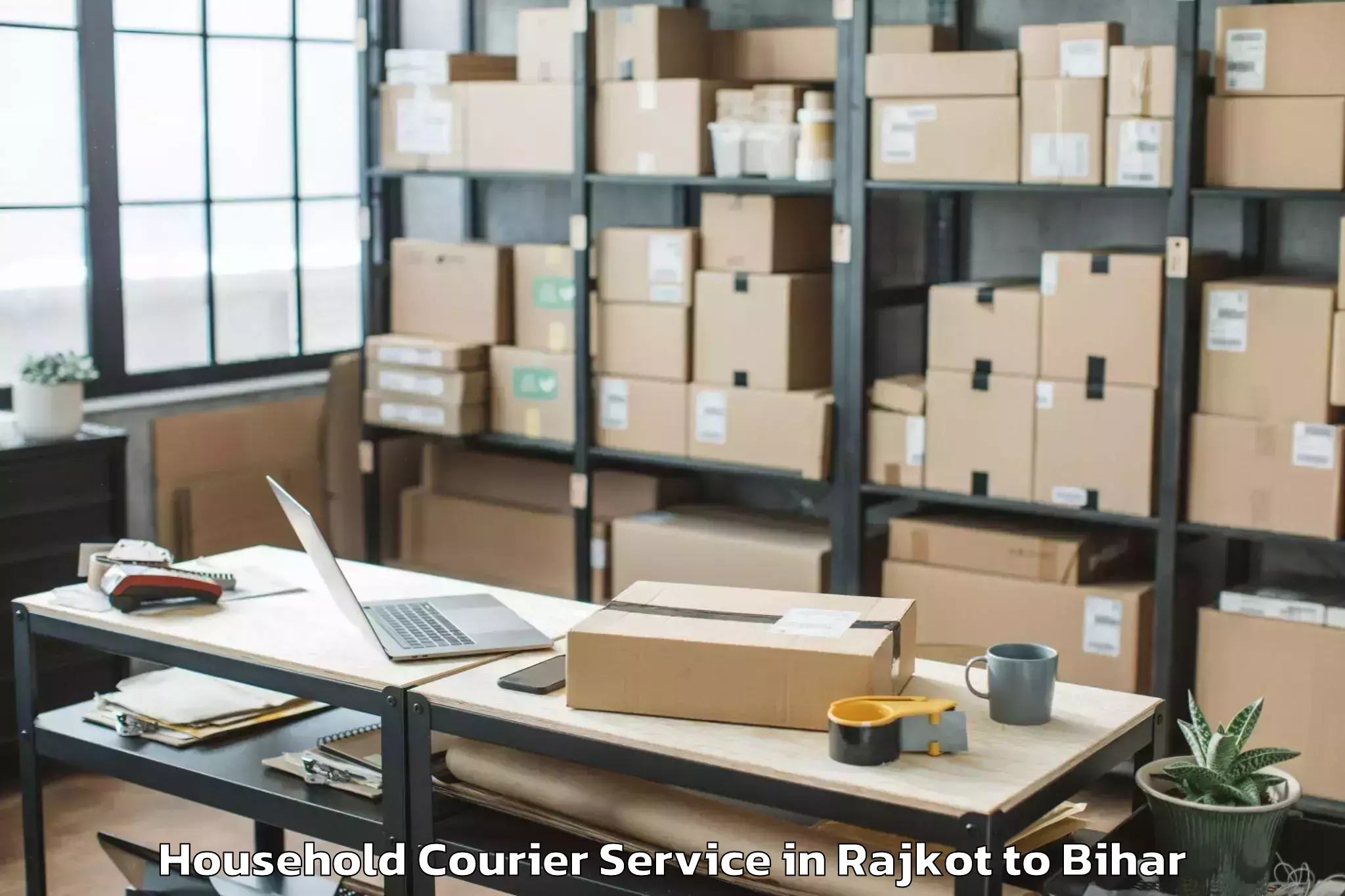 Quality Rajkot to Palasi Araria Household Courier